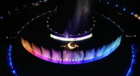 Medio de la fuente de agua de diseño controlador de música flotando fuente