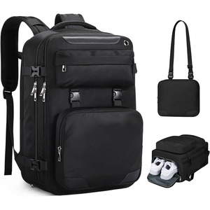 Travel Backpack 35L Laptop Backpack Fits 17-Inch Laptop, Waterproof Carry on with Detachable Crossbody <b>Bag</b> & Shoe <b>Compartment</b> - Product Image 1