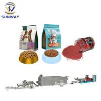Extrudeuse industrielle pour la fabrication d'aliments pour animaux de compagnie, ligne de production de nourriture pour chiens bicolore pour aliments secs et humides destinés aux usines du Moyen-Orient
