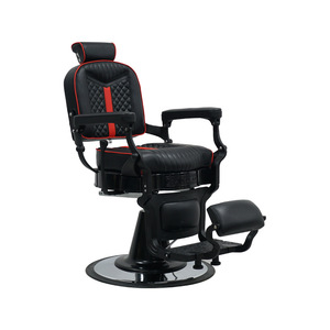 Fauteuil de Barbier Haut de Gamme Noir Moderne de Qualité Supérieure pour Hommes – Vente en Gros de Mobilier de Salon de Coiffure - Product Image 1