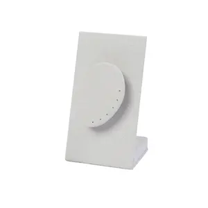 Custom Logo Ear Shape Jewelry Display Stand Gray Microfiber Piercing Earring Display Holder for Jewelry Store Showcase