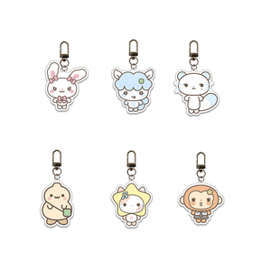 Llavero de Acrílico Personalizado con Impresión UV, Diseño de Anime y Dibujos Animados, Colgante de Muñeca Q de Acrílico de 5 cm, Regalo Promocional para Hermanas - Product Image 1
