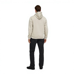 Sudadera con Capucha para Hombre, Color Beige Sólido, Manga Larga, Informal, con Bolsillo Tipo Canguro - Product Image 5