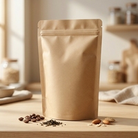 Sachet refermable en papier kraft, emballage autoportant pour aliments en poudre, thé, café