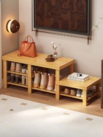 Étagère à chaussures simple multicouche ménage banc à chaussures armoire à chaussures anti-poussière stockage économique étagère en bambou