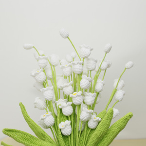 Nuevo ramo <span class=keywords><strong>de</strong></span> lirios del valle tejido a mano con hilo <span class=keywords><strong>de</strong></span> <span class=keywords><strong>flores</strong></span> artificiales, dulce producto terminado hecho a mano. - Product Image 1