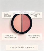 Palette de blush à deux couleurs en marque privée, blush en poudre mat et brillant à double teinte, logo personnalisé, maquillage pour le visage