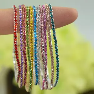 newest fashion color rhine stone cup chain stretch bracelet