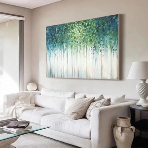 Peinture abstraite minimaliste personnalisée en émeraude, vert et bleu, peinture à l'huile abstraite, art mural élégant et neutre pour la décoration moderne de la maison - Product Image 4