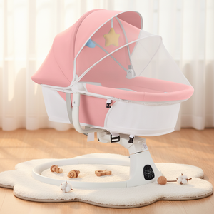 Berceau à bascule <span class=keywords><strong>électrique</strong></span> rechargeable pour bébé avec musique, télécommande contrôlée par application, fonction automatique, auvent, matériau plastique - Product Image 4