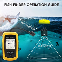 Alarme 100M Sonar portable Détecteur de poissons 45 degrés Sonar Coverage Echo Sounder Alarm Transducer Lake Sea Fishing