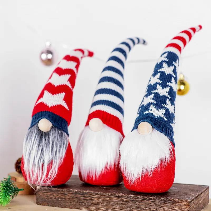 Jouet en peluche Rudolph personnalisé décorations de la fête de l'indépendance vieil homme sans visage jouets en peluche sur mesure cadeaux de la fête de l'indépendance des États-Unis