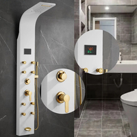 Système de douche multifonctionnel mural en acier inoxydable 304, ensemble complet de salle de bain avec panneau de douche à effet pluie