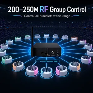 Bracelet LED programmable DMX synchronisé, 3 LED RGB, respectueux de l'environnement, logo personnalisé, <span class=keywords><strong>t</strong></span>élécommande, bracelet <span class=keywords><strong>en</strong></span> silicone clignotant pour - Product Image 2