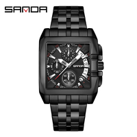 SANDA 5302 nouveauté Unique chine garçons montre à Quartz Vive bracelet en acier 3 cadrans travail chronographe stockage affaires montre-bracelet