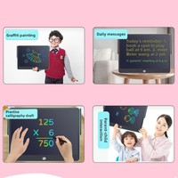 Tablette d'écriture numérique LCD 16 pouces pour enfants, tableau à gribouiller rechargeable avec fonctions d'effacement, bloc-notes graphique