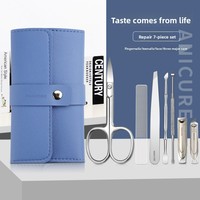 Ensemble de coupe-ongles professionnel de luxe en acier inoxydable 7 en 1 anti-éclaboussures, tranchant, kit de toilettage de voyage, manucure, pédicure, cadeau pour bébé