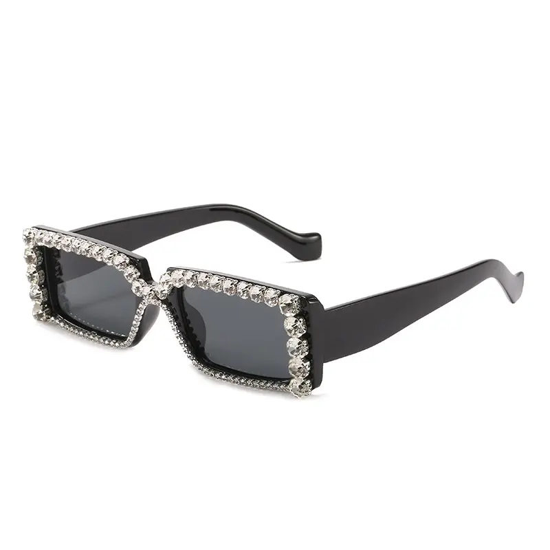 2022 Trending Rimless Glitter Gafas Fashion Luxury Rhinestone Round Shades Sun Glasses Female Women Blue Diamond Sunglasses