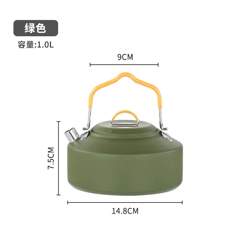 กาต้มน้ำกลางแจ้งสีเขียว 1.0 ลิตร