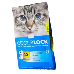 5KG 10KG 15KG 20KG 25KG de plástico de fondo plano perro bolsa de embalaje de alimentos