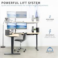 VIVO Cadre de bureau ergonomique moderne à hauteur réglable électrique, 3 pieds, pour coin, en acier allié DESK-V133E