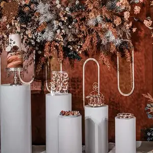 婚礼供应商装饰道具生日派对甜点支架展示套装定制白色铁缸甜点桌