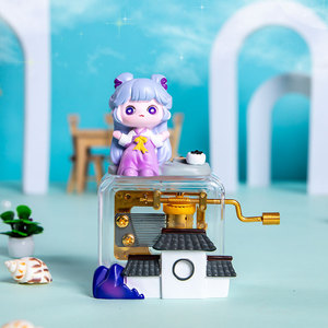 Caja de música de manivela con flores de Baiyumo floreciendo a lo largo del camino, decoración de escritorio de resina para niñas, regalo artesanal. - Product Image 3