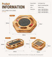 PAIPET Griffoir pour chat, Griffoir rond ondulé avec balles interactives, Jouet tournant en bois pour chat, Vente en gros personnalisée