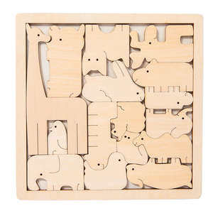 جوجيتس مونتيسوري خشبية للأطفال 3D ديي رسم الحيوانات كتل التعليمية هدية لعب للأطفال - Product Image 1
