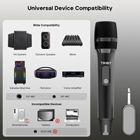 Système de microphones dynamiques sans fil Tribit BTS56M à double micro portable |   Batterie 40H, récepteur rechargeable 24GHz, plug-and-play, karaoké, fête