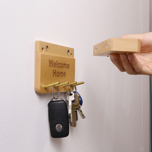 <span class=keywords><strong>Lampada</strong></span> da Parete Minimalista in Legno <span class=keywords><strong>con</strong></span> <span class=keywords><strong>Sensore</strong></span> di Movimento e Portachiavi, Luce Notturna LED Ricaricabile per Ingresso, Accensione/Spegnimento Automatico per Hotel e Corridoi - Product Image 5
