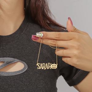 Collar de Acero Inoxidable con Nombre Personalizado, Collar Chapado en Oro de 18K, Ángel, Bebé, Mamá, Nombre Inglés Antiguo, Joyería - Product Image 3