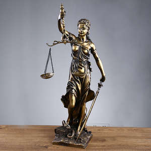 Statue de dame Justice en bronze coulé à froid Déesse romaine antique Justice Sculpture Statuette en résine Balance Justice <span class=keywords><strong>Épée</strong></span> les yeux bandés - Product Image 5