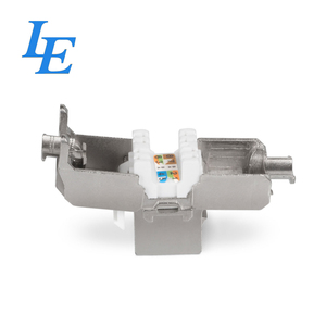 Prise Keystone femelle LE blindée 180 degrés sans outil 8P8C STP FTP Cat6 Cat6A argentée - Product Image 2