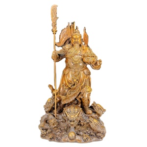 Estatuilla de Guan Gong que atrae la fortuna, Dios Marcial con cuchillo de resina Guan Er Ye para el culto en el hogar, oficina, empresa, apertura de tienda - Product Image 1