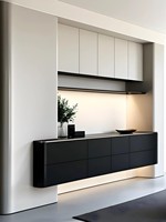 Buffet moderne de luxe en bois blanc avec panneaux en mélamine pour cuisine, salle à manger, salon, fourniture directe d'usine, personnalisable pour la maison
