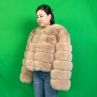 批发定制真狐毛大衣蓬松冬季保暖棉质填充丝绒内衬透气休闲女式毛皮夹克双面穿