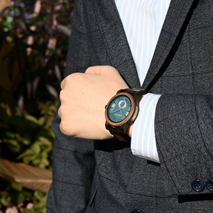 Alta calidad 43mm Dial Diámetro Cuarzo Madera Reloj inteligente Lujo Personalizable Logo Bajo MOQ Venta al por mayor Regalo de moda - Product Image 2