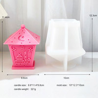 Ys Art 1Pc Ramadan lanterne bougie faisant moule islamique musulman lanterne Silicone moule pour Eid Mubarak Ramadan lampe décor