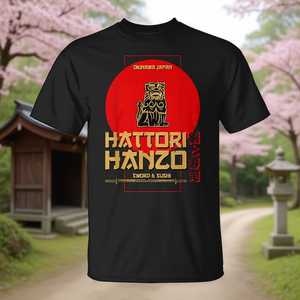 T-shirt Hattori Hanzo Sword & Sushi, design samouraï, Okinawa, Japon - Product Image 3