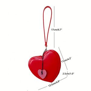 <b>Wallet</b> Pu Leather Card <b>Holder</b> for Heart Shape Purse Red Handbag Women Coin Cute Mini Bag - Product Image 6