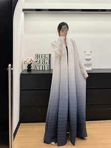 Muçulmano Tradicional das mulheres plissado Design <span class=keywords><strong>Cardigan</strong></span> Plus Size Robe Blusão Fábrica Miyake Abaya Original Designer Roupas - Product Image 3