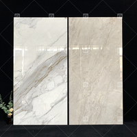 Carrelage Mural et de Sol en Porcelaine Façon Marbre Poli Brillant Émaillé 60x120 pour Intérieur, Salle de Bain et Salon
