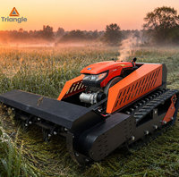 Tondeuse à chenilles télécommandée diesel à démarrage électrique, double moteur de traction 1000W, batterie 12V30A, portée de contrôle 200m, débroussailleuse