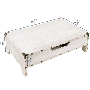 Support d'écran en bois <span class=keywords><strong>pas</strong></span> <span class=keywords><strong>cher</strong></span> avec tiroir, rehausseur et protection d'angle en métal - Product Image 1