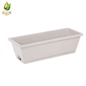 Pot de fleurs <span class=keywords><strong>rectangulaire</strong></span> moderne de <span class=keywords><strong>grande</strong></span> <span class=keywords><strong>taille</strong></span>, suspendu au mur, en <span class=keywords><strong>plastique</strong></span> épais pour balcon et jardin - Product Image 1