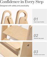 Tabouret d'appoint moderne en bambou pour enfants, mobilier écologique et durable avec siège rigide pour la maison, la salle de bain, la cuisine et les tout-petits