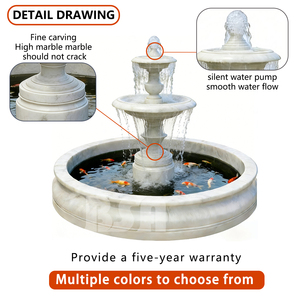 น้ำพุหินอ่อนสีดำที่ทันสมัยสำหรับสวนตกแต่งสวนกลางแจ้งและลาน - Product Image 3