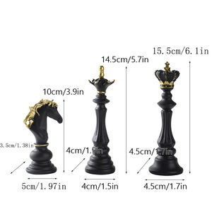 Adorno de Ajedrez Art Deco Internacional Eastern <span class=keywords><strong>Rock</strong></span>, Juego de Ajedrez Creativo, Rey, Caballo de Guerra, Reina, Decoración de Aniversario, Artesanía de Resina - Product Image 6