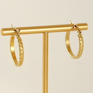 Zogxin Hoop Earrings 18K Gold Plated Stainless Steel For Women Geometric Design - Product Image 3